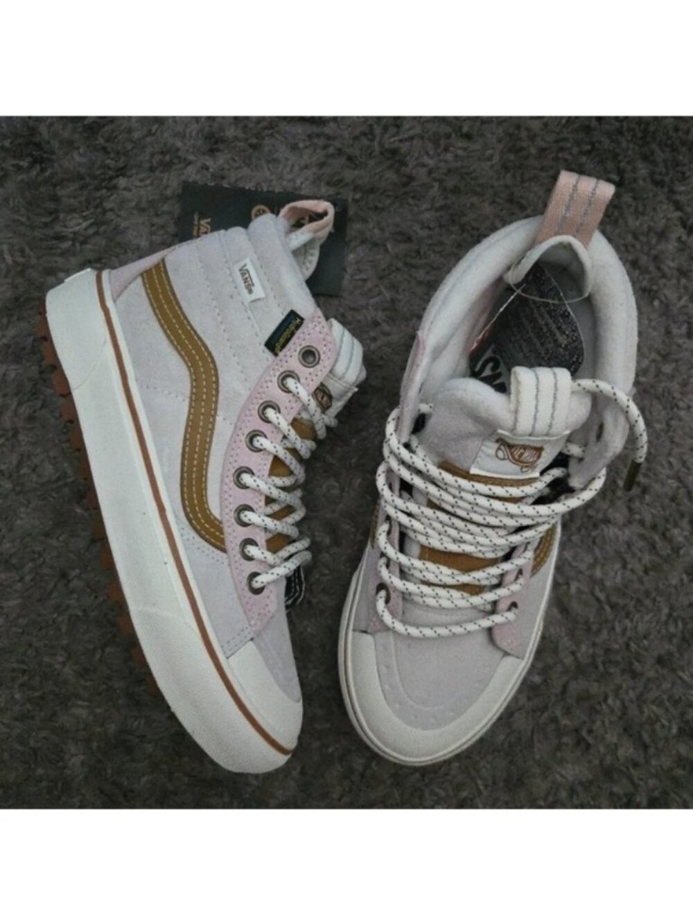 Vans Sk8 Hi Mte 2 Hiking Boots Suede Women Size 5.5 Elements Marshmallow 0826
